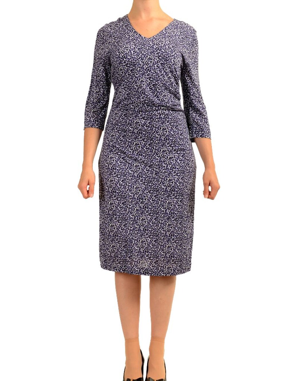 Hugo Boss Women's "Epona" 3/4 Long Sleeve A-Line Stretch Dress US S IT 40